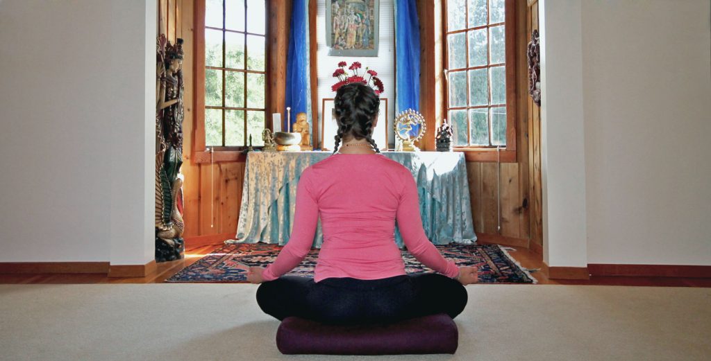 Home Yoga Retreat at altar